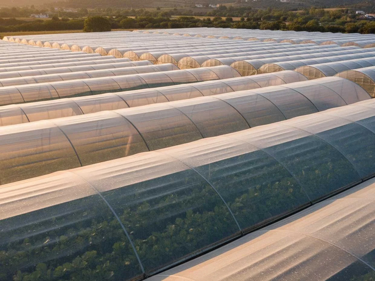 12-month greenhouse plastic with UV-resistant coating